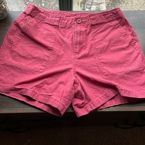 Pink cargo shorts